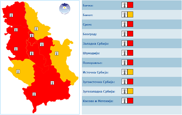 Još jedan vreo dan – crveni meteo-alarm u većem delu Srbije, temperatura i do 40 stepeni