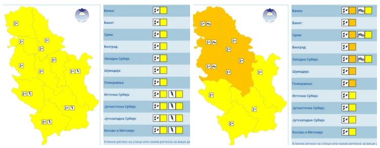 RHMZ upozorava na obilne padavine od večeras